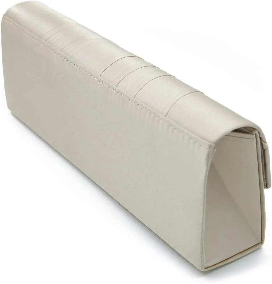 Elegant Pleated Satin Flap Rhinestones Clutch Evening Bag - Diff Colors Avail