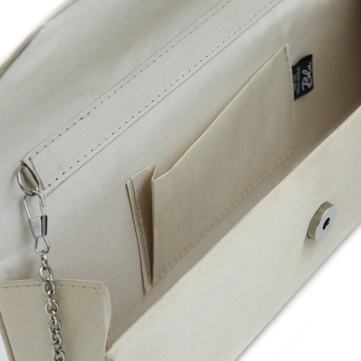 Elegant Pleated Satin Flap Rhinestones Clutch Evening Bag - Diff Colors Avail