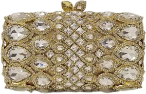 HUANG ZHUANG Elegant Crystal Clutch Women Sparkling Big Rhinestone Evening Bag Wedding Formal Party Handbag Banquet