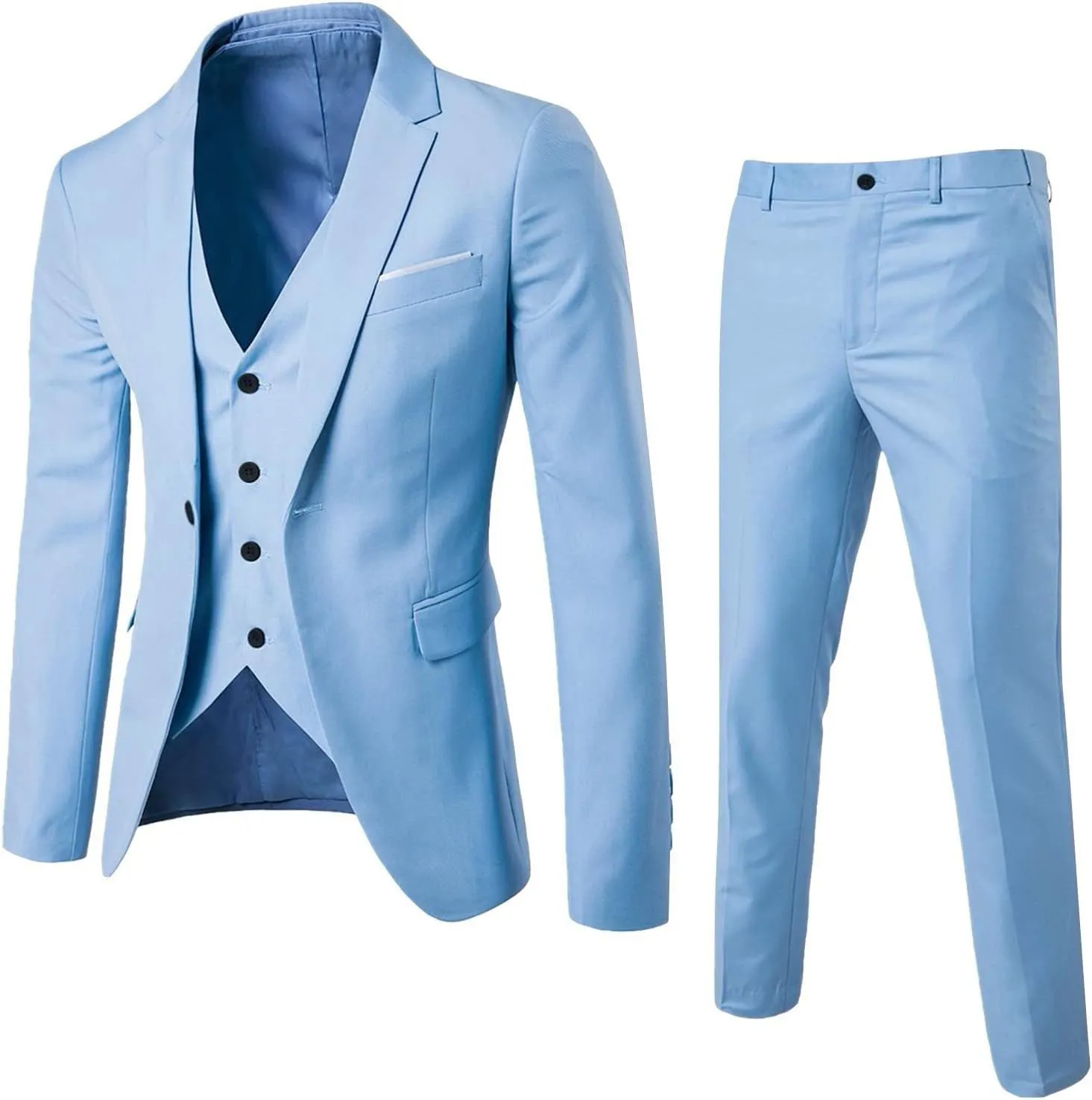 LCMTWX Slim Fit 2 Piece Suit Vest Party Wedding 3- Suit Slim Pants R Men's Coats Jackets Mens Slim Fit Suit Men Black Suit