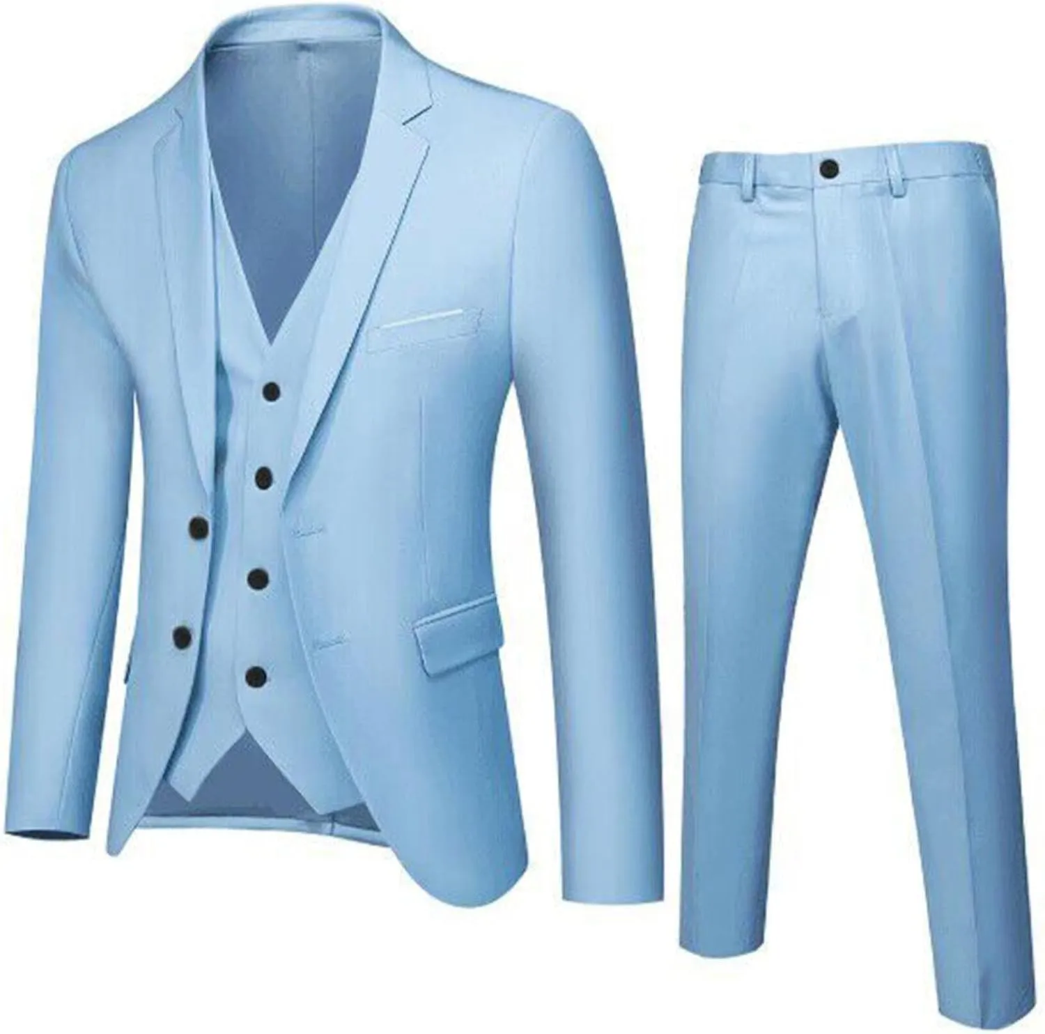 LCMTWX Slim Fit 2 Piece Suit Vest Party Wedding 3- Suit Slim Pants R Men's Coats Jackets Mens Slim Fit Suit Men Black Suit