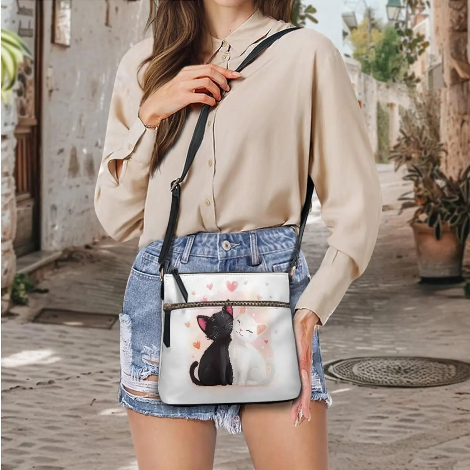 Leather Shoulder Bag for Women Crossbody 2 Pieces Satchel Purses for Women Wallet Purse for Women