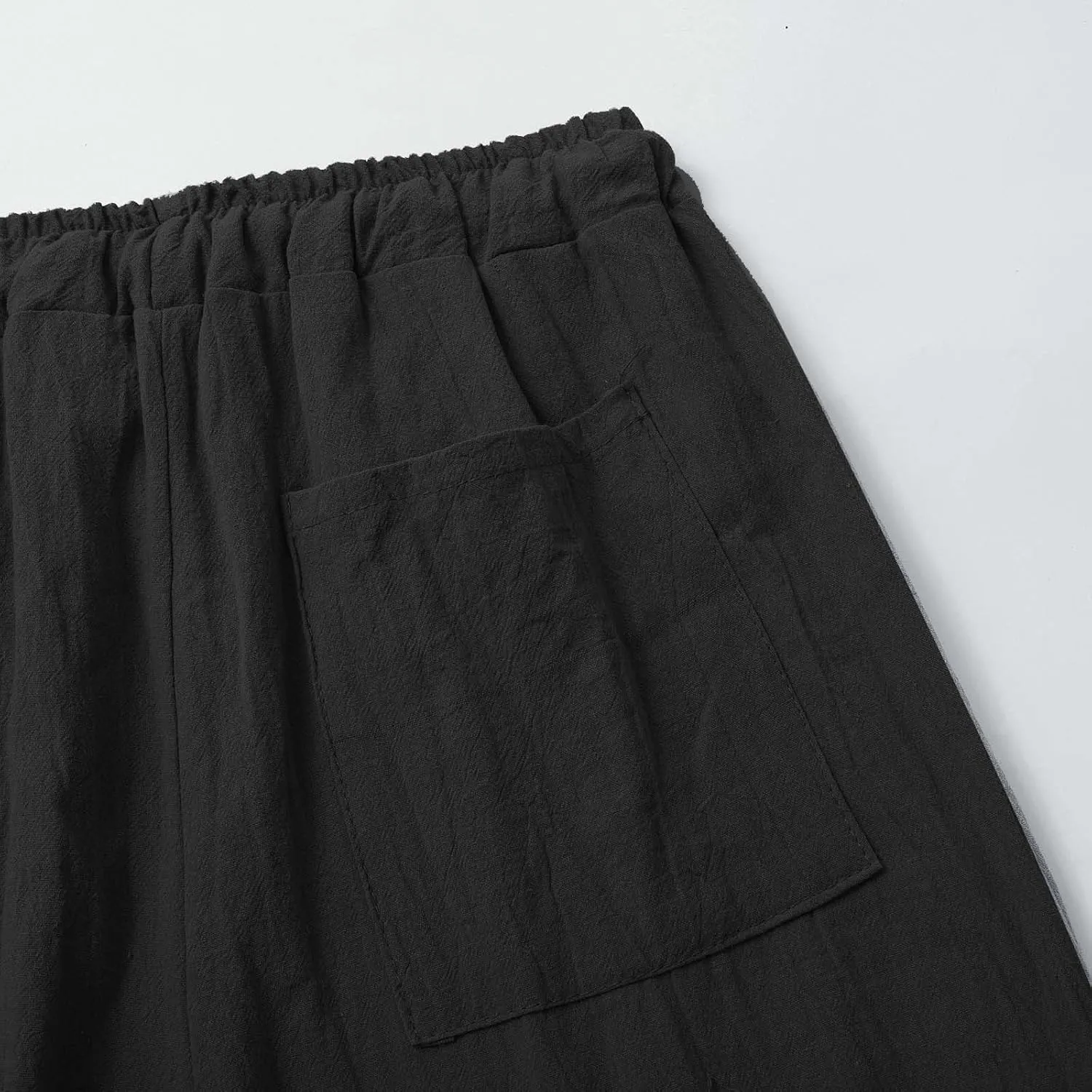 Men's Linen Pants Plus Size Plain Casual Pant Summer Outdoor Vacation Beach Trousers Lightweight Open Bottom Slacks