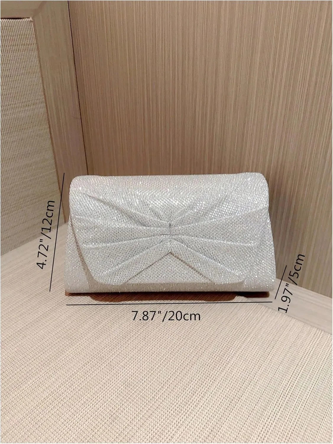 OYOANGLE Women's Metallic Chain Glitter Evening Handbag Banquet Elegant Clutch Purse
