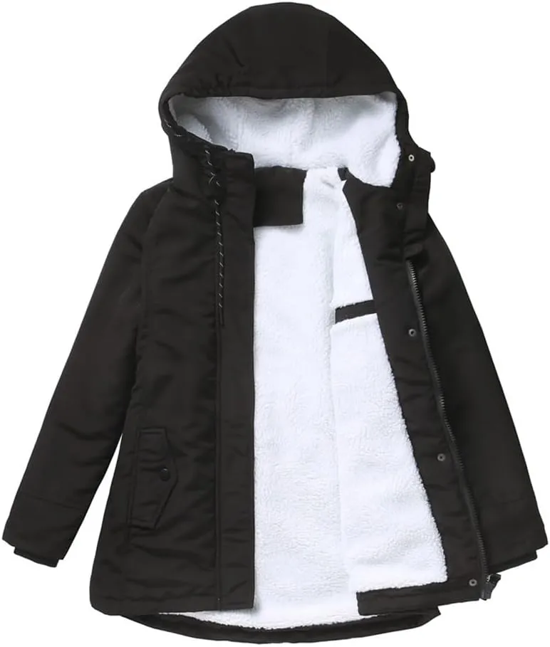 Parker Coat Lambswool Cotton Coat Women'S Thickened Padded Cotton Jacket Hooded Jacket