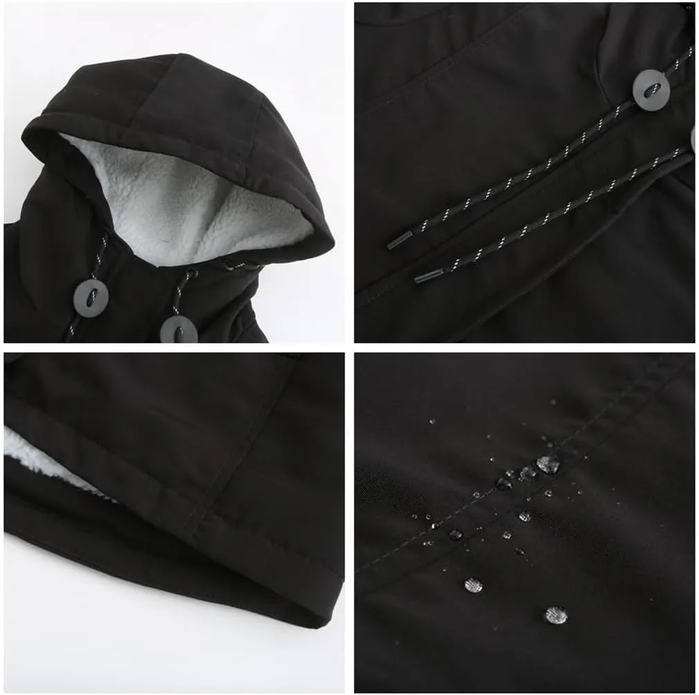 Parker Coat Lambswool Cotton Coat Women'S Thickened Padded Cotton Jacket Hooded Jacket