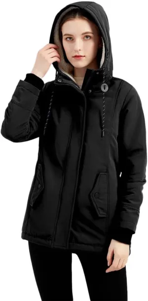 Parker Coat Lambswool Cotton Coat Women'S Thickened Padded Cotton Jacket Hooded Jacket