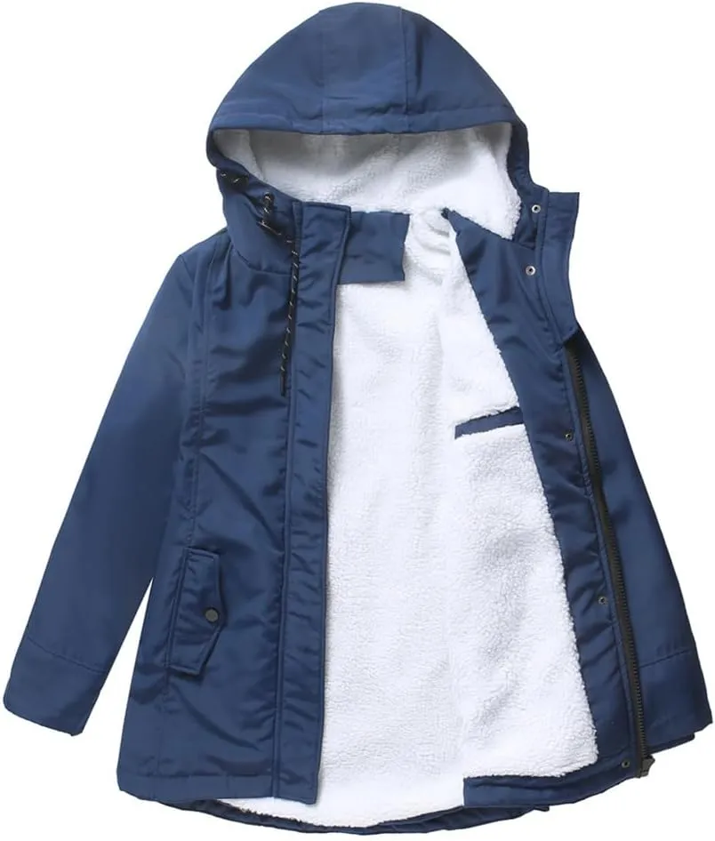 Parker Coat Lambswool Cotton Coat Women'S Thickened Padded Cotton Jacket Hooded Jacket