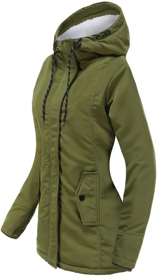 Parker Coat Lambswool Cotton Coat Women'S Thickened Padded Cotton Jacket Hooded Jacket