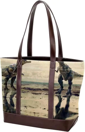 Purses for Women,Tote Bag for Women,Handbags for Women,Vintage Jungle Dinosaur