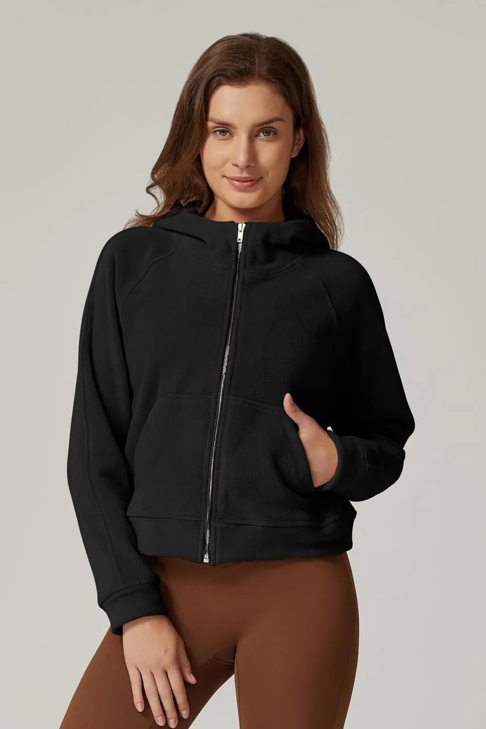 QINSEN Womens Full Zipper Hoodies Fleece Lined Collar Pullover Cozy Long Sleeve Sweatshirts