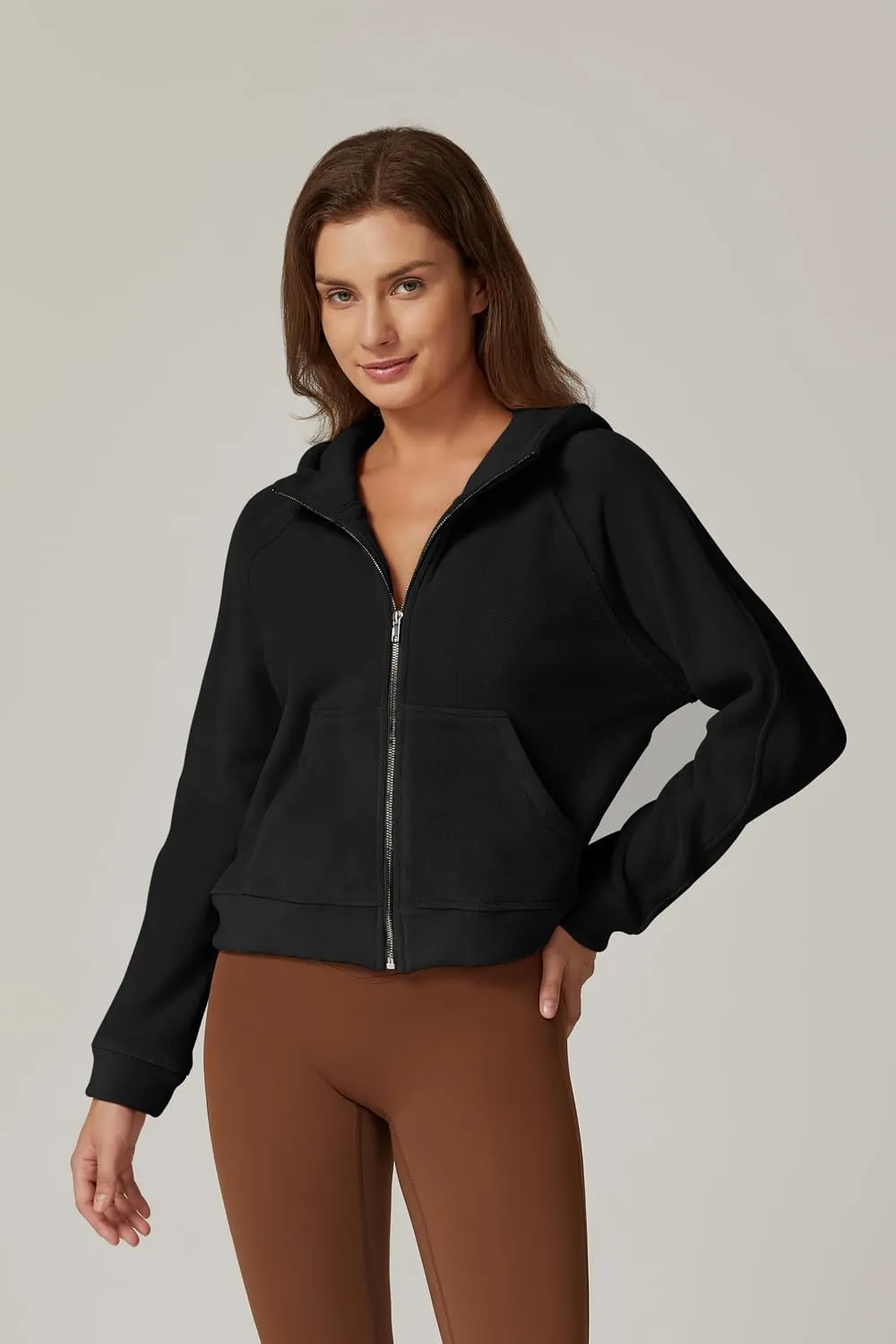 QINSEN Womens Full Zipper Hoodies Fleece Lined Collar Pullover Cozy Long Sleeve Sweatshirts