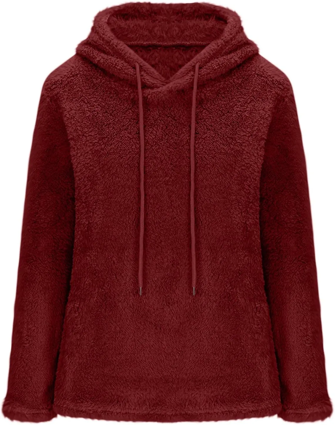 Women Sherpa Fleece Hoodies Oversized Sweatshirts Long Sleeve Drawstring Pullover Winter Soft Comfy Fuzzy Pajama Tops