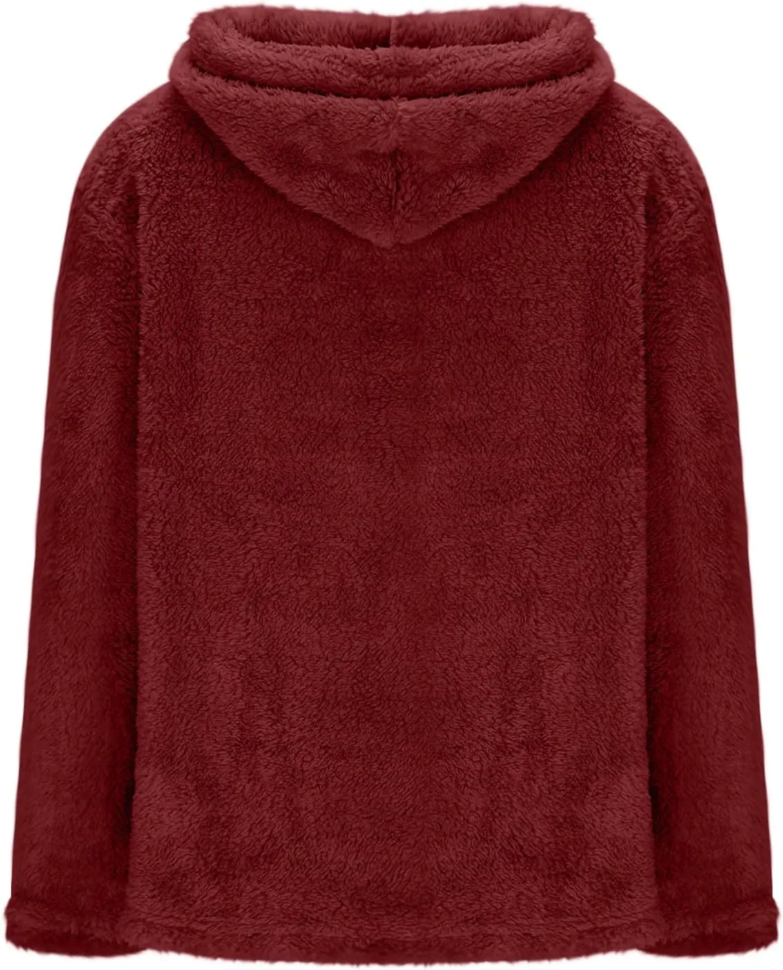 Women Sherpa Fleece Hoodies Oversized Sweatshirts Long Sleeve Drawstring Pullover Winter Soft Comfy Fuzzy Pajama Tops