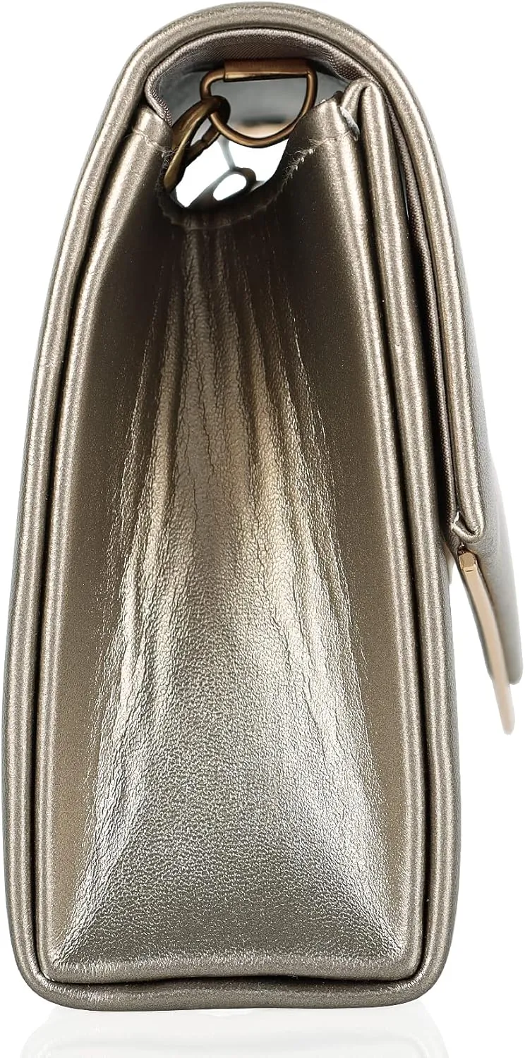 Womens Evening Handbag Vegan Leather Ladies Envelope Clutch Classic Elegant Purse Bags