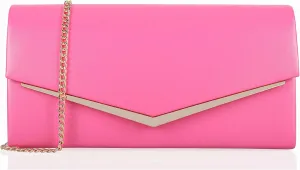 Womens Evening Handbag Vegan Leather Ladies Envelope Clutch Classic Elegant Purse Bags