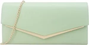 Womens Evening Handbag Vegan Leather Ladies Envelope Clutch Classic Elegant Purse Bags