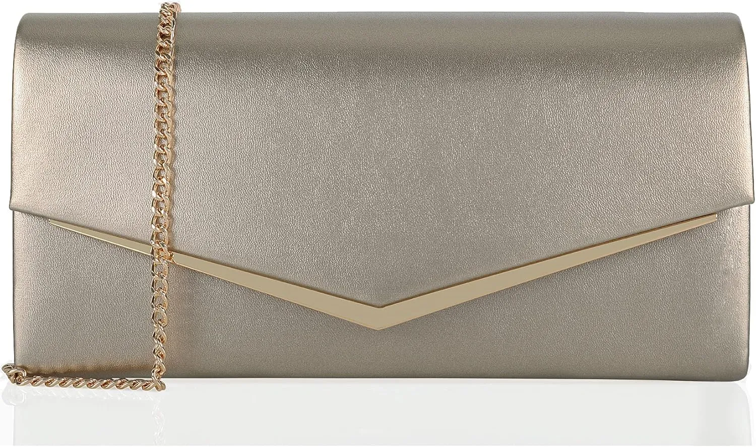 Womens Evening Handbag Vegan Leather Ladies Envelope Clutch Classic Elegant Purse Bags